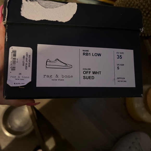 rag & bone off white low suede sneakers - Picture 6 of 9